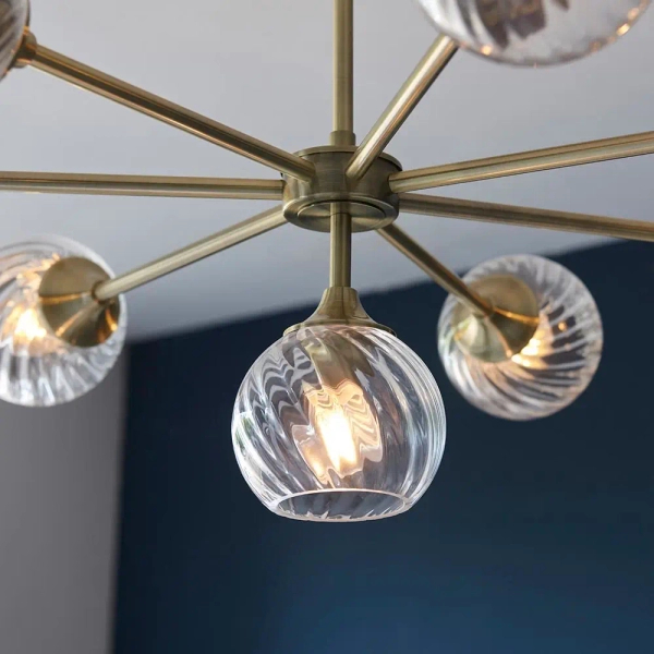 Kulista sufitowa lampa Allegra 103172 szklane kule mosiądz