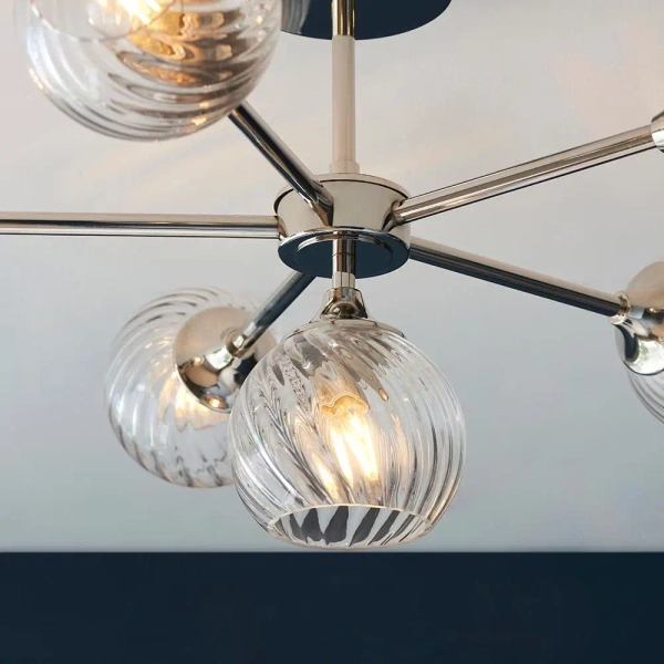 Sufitowa lampa do salonu Allegra 104050 szklane kule nikiel