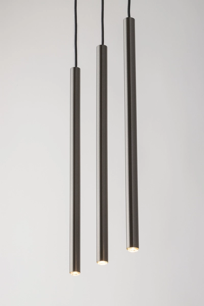 Lampa wisząca Sopel 3-płomienna tuby na listwie srebrne