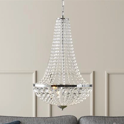 Pałacowa lampa wisząca Granso 107550 salonowa na łańcuchu chrom