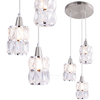 Glamour LAMPA wisząca WOLLI 15760-3 Globo szklana OPRAWA zwis kryształki nikiel matowy chrom
