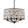 Wisząca lampa glamour Bele 69391 Endon kryształ czarny okrąg przezroczysty