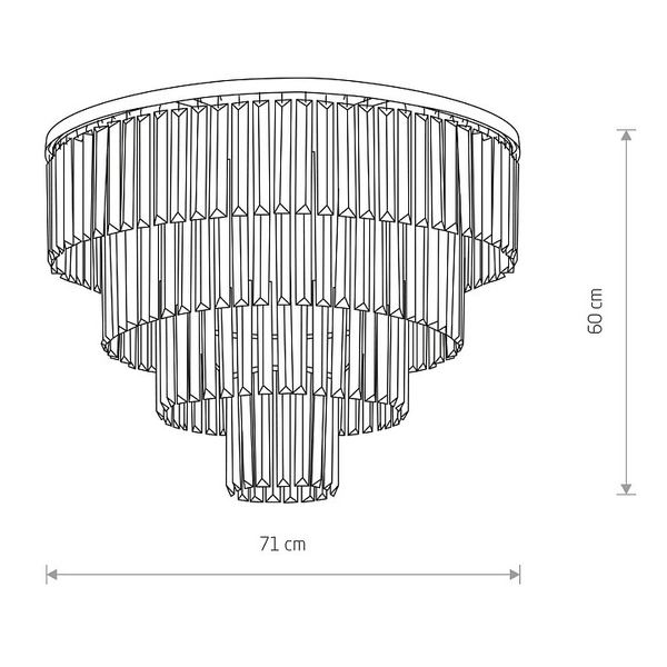 Glamour lampa sufitowa Cristal 7630 plafon przezroczysty czarny