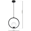 Wisząca LAMPA modernistyczna BOSTON MLP5593 Milagro metalowa OPRAWA okrągła ZWIS szklana kula ball czarna biała
