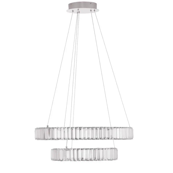 Srebrna lampa wisząca BAUTA LE42917 rings LED 46W 3500K do pokoju
