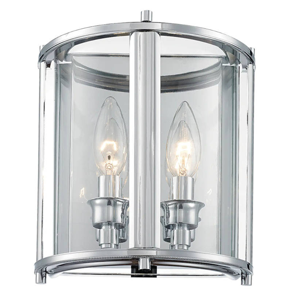 Retro lampa ścienna NEW YORK W02899CH kinkiet do sypialni chrom