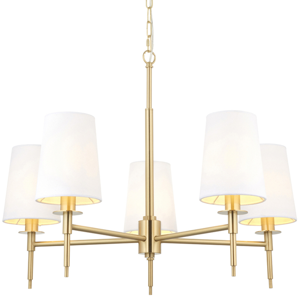 Żyrandol wielopunktowy L&-199458 Light& hampton abażury białe mosiądz