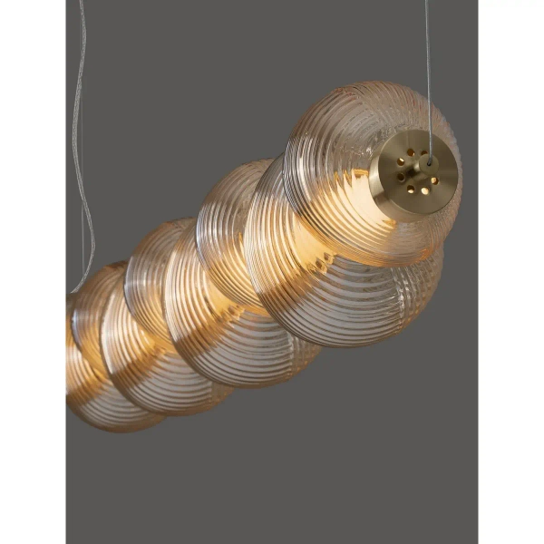 Szklana lampa wisząca TANVERA LE45206 LED 30W 3000K liniowa złota