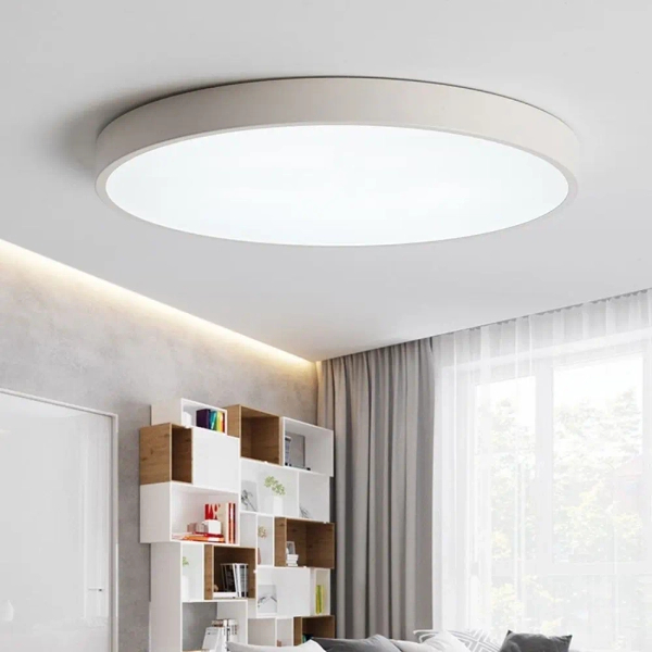 Okrągły plafon do salonu Abigali-MD1001-30-BW-W LED 20W 3000K biały
