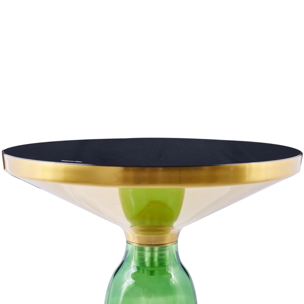 Kawowy stolik DOLCE DP-FB06 green Step stal szkło zielony czarny