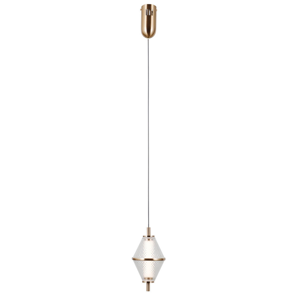Szklana lampa zwis Fuente PND-34395-1-HBR LED 5W 3000K złoty przezroczysty