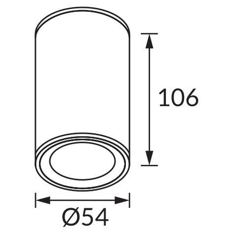 Spot LAMPA sufitowa MEGAN 03658 Ideus natynkowa OPRAWA tuba metalowy downlight czarny