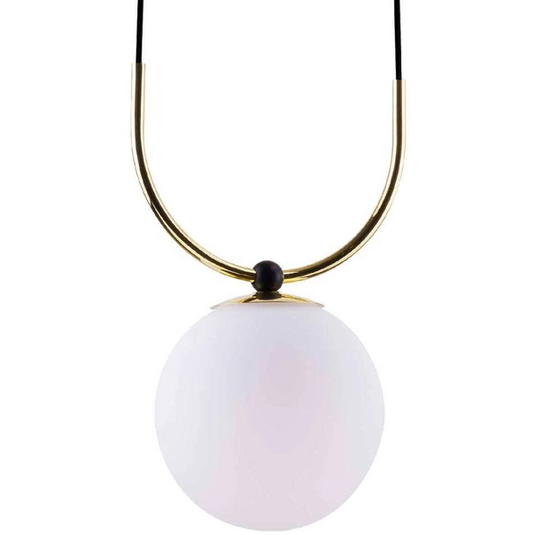 LAMPA wisząca BALOS 0407 Amplex modernistyczna OPRAWA szklana kula ball zwis biały czarny złoty