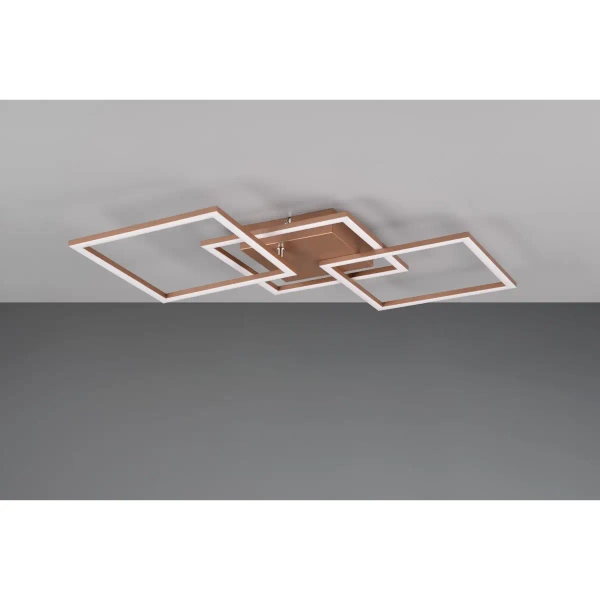 Kwadratowa lampa TRAIL R64493165 brązowa LED 31W 3000K sufitowa