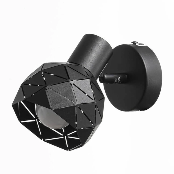 Regulowana LAMPA ścienna REUS LP-8069/1WS BK Light Prestige metalowa OPRAWA geometryczny kinkiet czarny