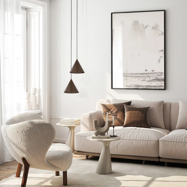 Zwieszana lampa salonowa CONO 10073 trójkątna brązowy