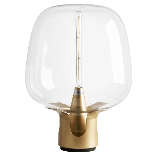 Nocna lampka do sypialni FATA ST-7278-S GOLD bubble przezroczysta złoty