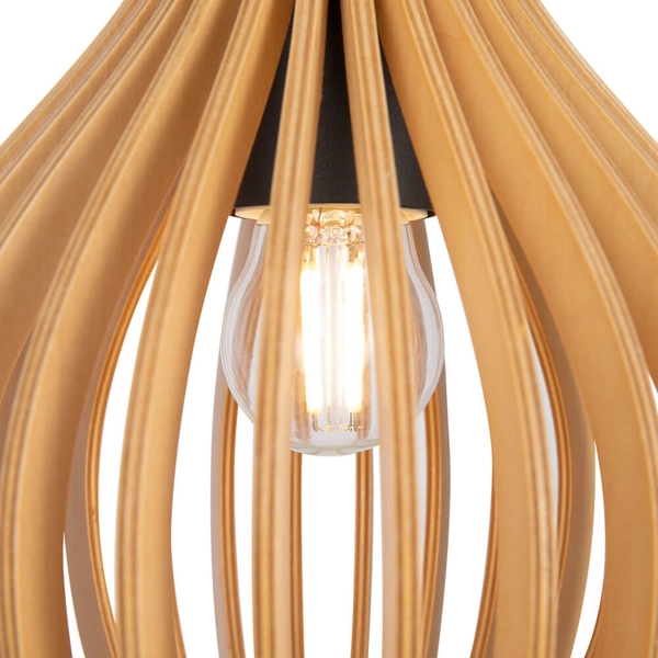 Zawieszana lampa Roots MOD192PL-01W Maytoni zwis drewniana czarna beżowa