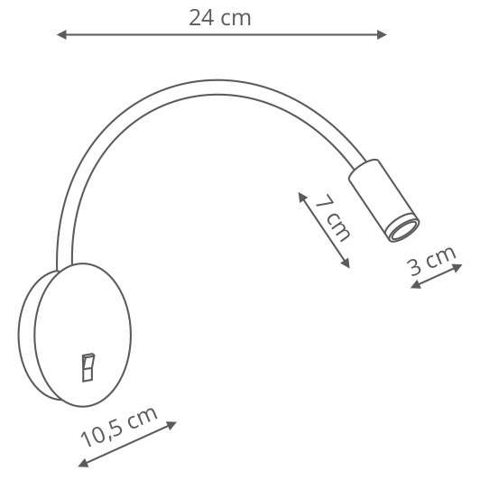 LAMPA ścienna SENISE LP-2021/1W WH regulowana LED 3W 3000K na peszlu biała