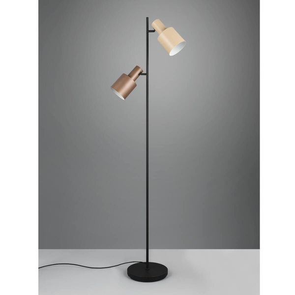 Lampa podłogowa ELIOR DL217419400 Trio z przełącznikiem nożnym beżowa brązowa