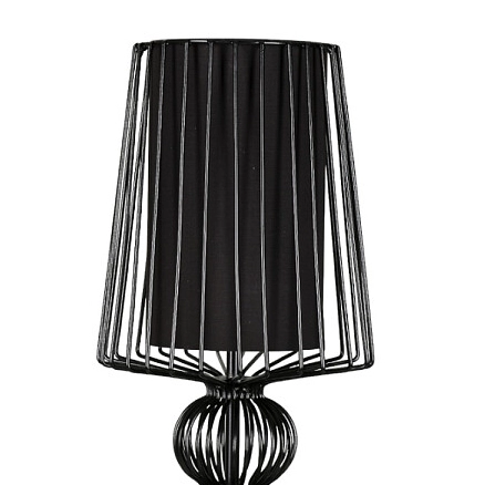 Gabinetowa lampa stołowa Aveiro 5411 stojąca czarna z abażurem