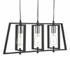Potrójna lampa wisząca Dax DAX0350 Dar Lighting czarna przezroczysta