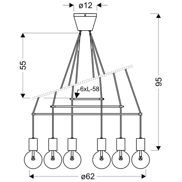 Industrialna lampa wisząca ALTO 36-70937 metalowa hygge na listwach czarny