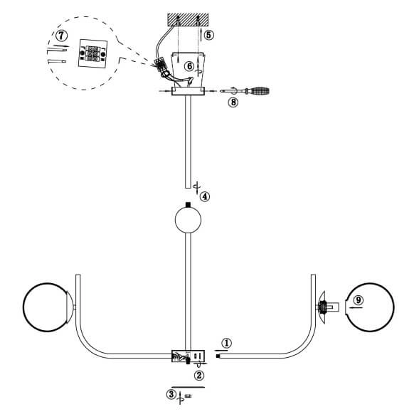 Sufitowa LAMPA modernistyczna RENDEZ-VOUS MOD109PL-08BS Maytoni szklana OPRAWA plafon kule balls mosiężne białe