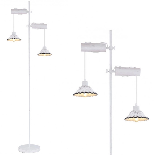 Lampa podłogowa JOWITA 54050-2S stojąca kopuły białe