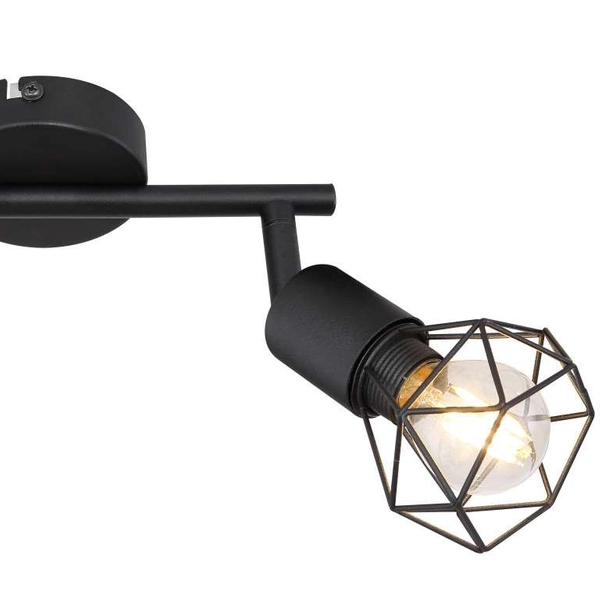 Industrialna LAMPA sufitowa XARA I 54802S-2 Globo druciana OPRAWA metalowy plafon reflektorki czarne