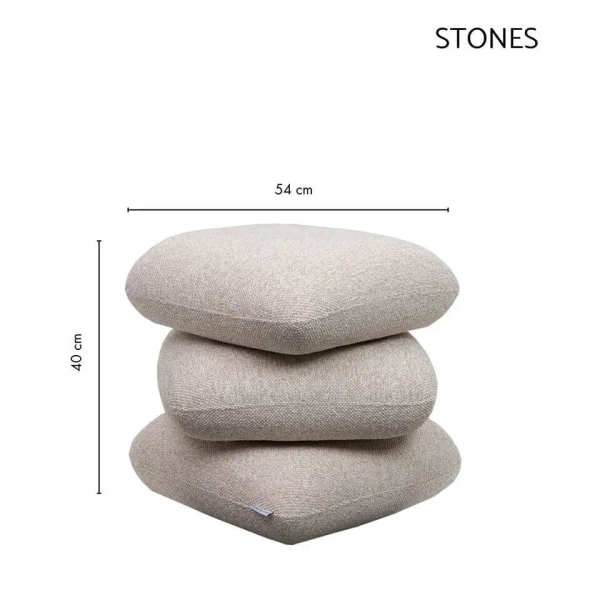 Pufa tkaninowa STONES beżowa KH1501100378 obrotowa wys. 40 cm