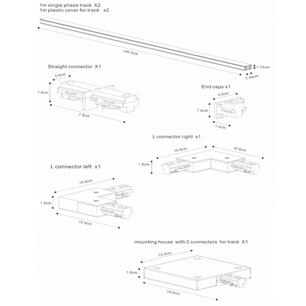 Zestaw startowy szynowy Track 09950/00/31 Lucide metalowy biały