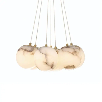 Zwieszana lampa Kepler QN-KEPLER-7P-BG LED 49W 3000K kula złoty biały