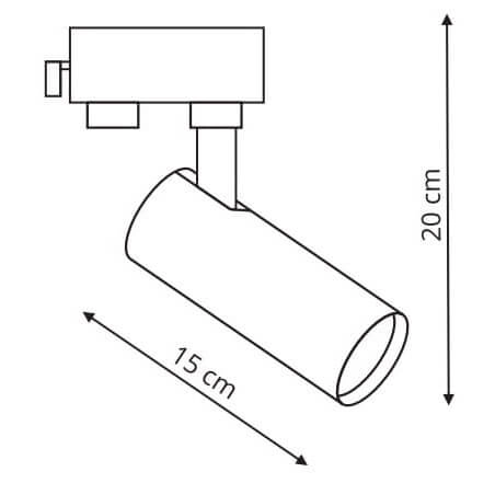 Regulowana lampa Ice do systemu fazowego 3-fazowego czarna