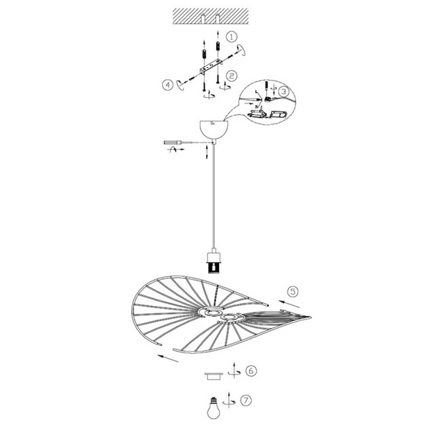 Wisząca lampa Chapeau R31451032 RL Light kapelusz metalowy czarny