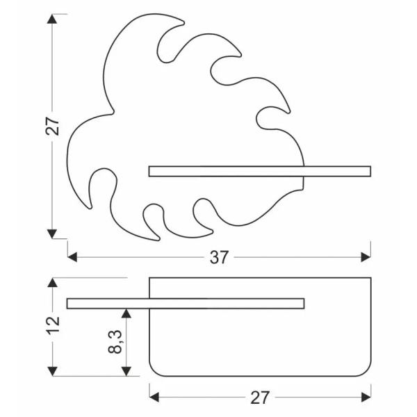 Kinkiet ścienny Monstera 21-01023 półeczka LED 5W liść zielony