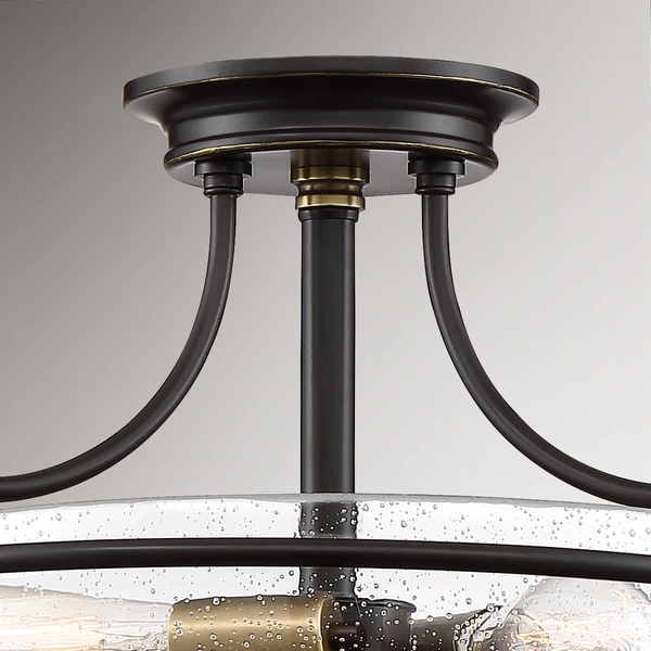 Przysufitowa lampa Griffin QZ-GRIFFIN-SFS-C-PNAB Quoizel przezroczysty brązowy