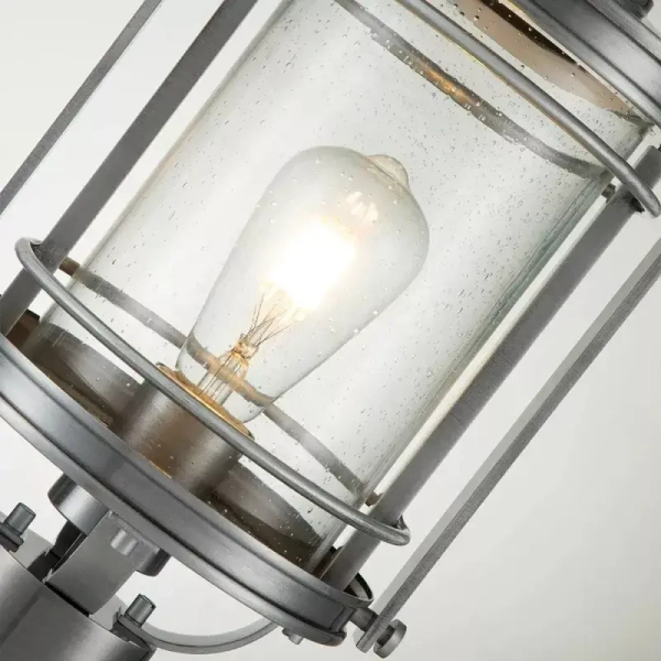 Zewnętrzna lampa stojąca BOOKER QN-BOOKER3-M-IA lampion IP44 srebrny