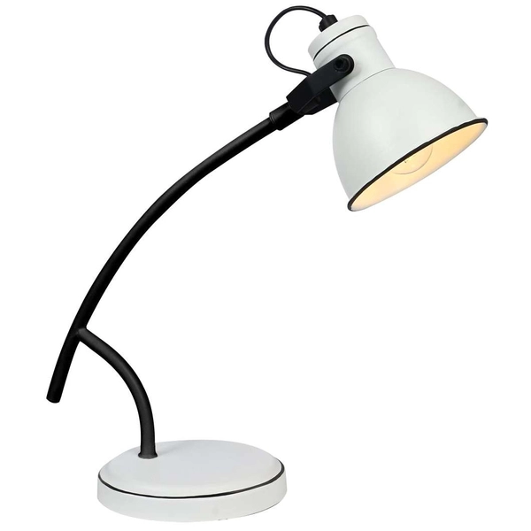 Lampa stołowa ZUMBA 41-72085 metalowa regulowany reflektorek biały czarny