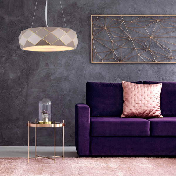 Złota wisząca lampa Reus LP-8069/1P GD Light Prestige okrągła glamour