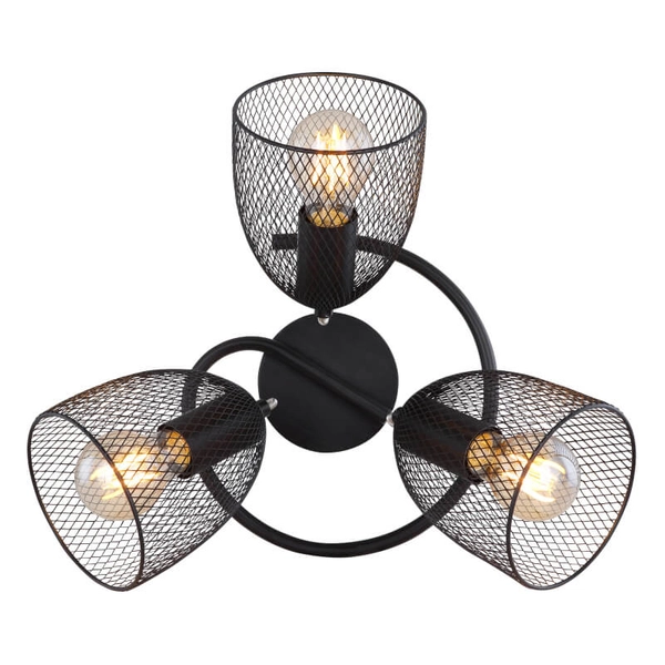 Lampa nasufitowa Josina 54034-3 z regulacją czarna drewno