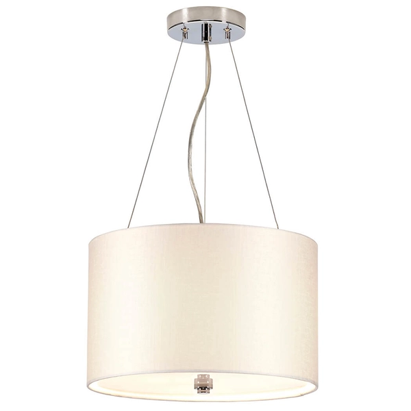 Abażurowa lampa wisząca Pearce DL-PEARCE14-3LT-IV-PC biała chrom