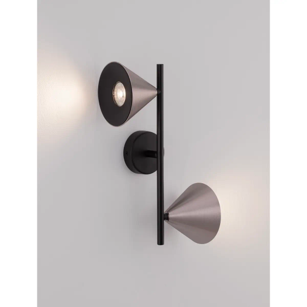 Podwójna stożkowana lampa ścienna SALVADO LE45592 kawowy