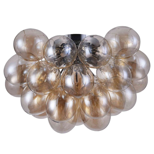 Plafon LAMPA modernistyczna BALBO MOD112CL-08G Maytoni sufitowa OPRAWA plafoniera szklana kule molekuły koniak