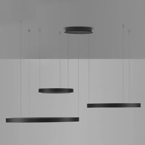 Zwisająca lampa nad stół BARI LE44317 LED 181W 3000K pierścienie czarny