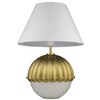 Lampka na stół Pralines T01282BR Cosmolight kulista biała mosiądz