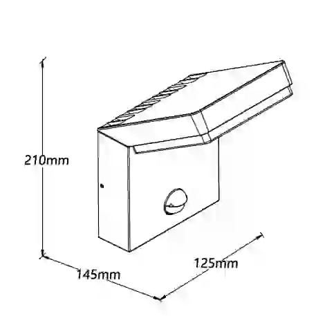 Ogrodowy kinkiet elewacyjny FISS czarny W0472 1xLED 20W 3000K IP65 z czujnikiem ruchu