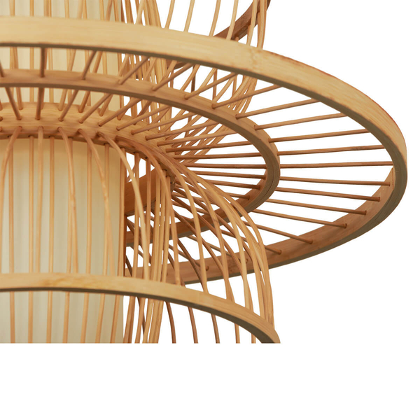 Wisząca lampa skandynawska Astra LP-3110/1P NT boho drewniana beżowa