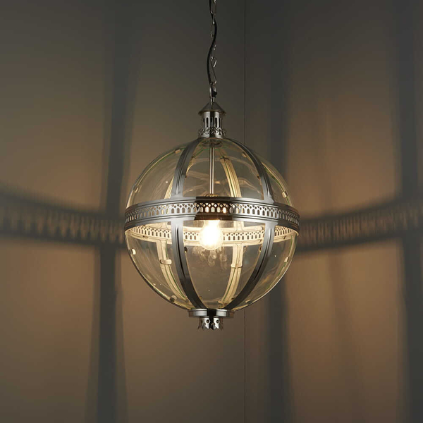 Lampa zwisająca kula Vienna 73108 Endon metalowa przezroczysta chrom