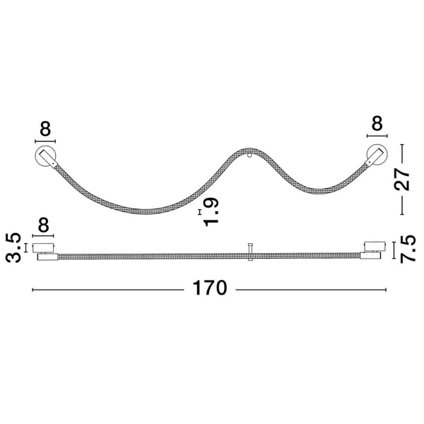 Designerska lampa ścienna CURA LE44259 LED 14W 3000K czarna biała